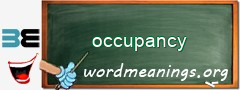 WordMeaning blackboard for occupancy